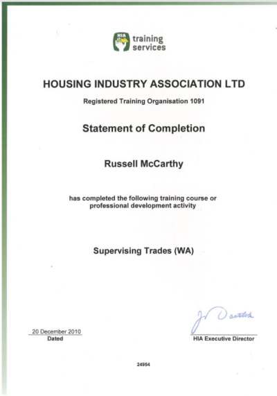 cert 5 About Us - independent building inspector perth